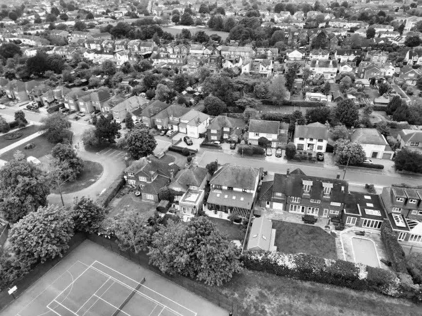Aerial view of housing across the Croydon area