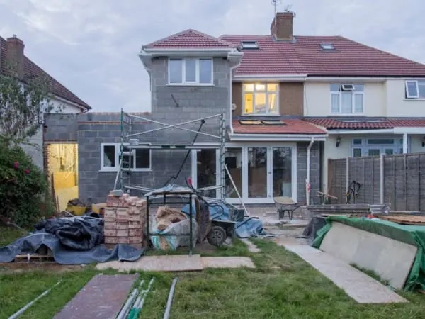 Flat roofed rear extension on a semi-detached house in Croydon