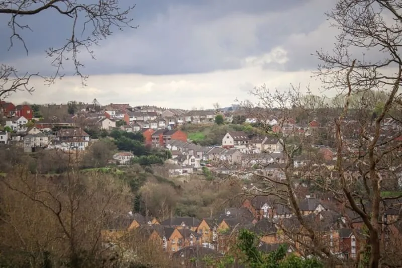 Housing on rising ground in the Croydon area, the exposed stock most affected by storms